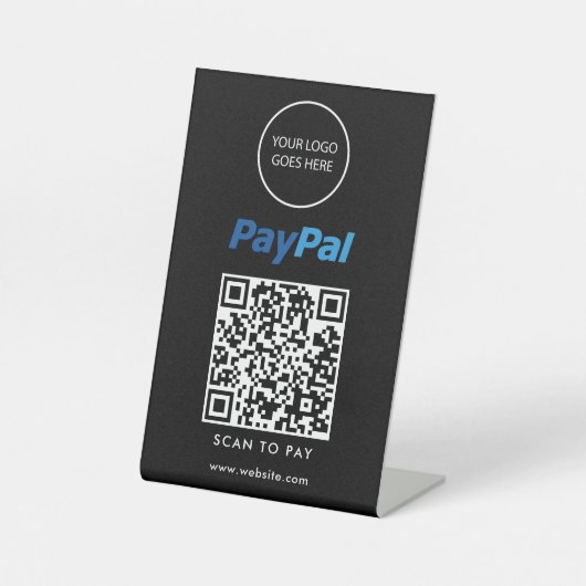 PayPal-Prüfung für Minimalistische Schwarze Logos Sockelschild (Vorderseite)