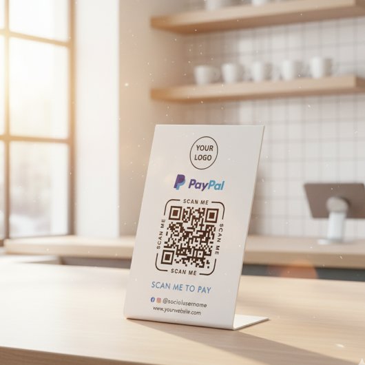 PayPal QR Code Payment | Scan to Pay Business Logo Sockelschild