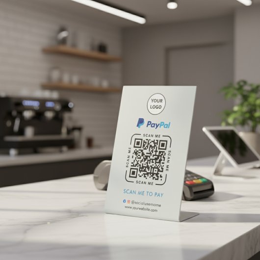 Paypal QR Code Payment | Scan to Pay Business Logo Sockelschild