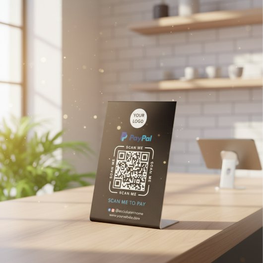 Paypal QR Code Payment | Scan to Pay Business Logo Sockelschild