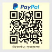 PayPal QR Code Payment Scan zu bezahlen Soft Groov Fensteraufkleber (Blatt)