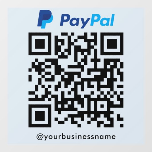 Paypal QR Code Payment Scan zu bezahlen Soft Navy Fensteraufkleber (Blatt)