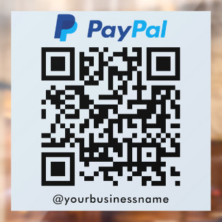 Paypal QR Code Payment Scan zu bezahlen Soft Navy Fensteraufkleber