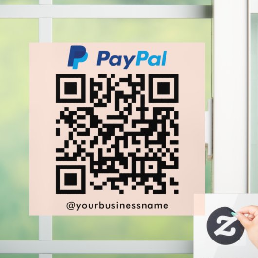Paypal QR Code Payment Scan zu bezahlen Soft Peach Fensteraufkleber (Zuhause)