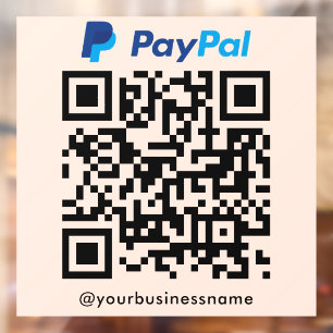 Paypal QR Code Payment Scan zu bezahlen Soft Peach Fensteraufkleber