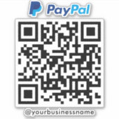PayPal QR Code Payment Scan zu bezahlen weiß Aufkleber (Vorderseite)