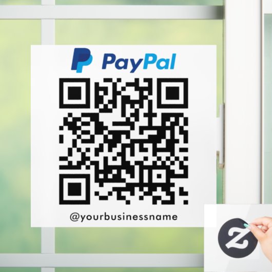 PayPal QR Code Payment Scan zu bezahlen weiß Fensteraufkleber (Zuhause)