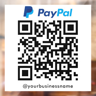 PayPal QR Code Payment Scan zu bezahlen weiß Fensteraufkleber