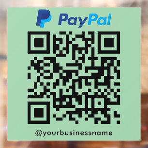 PayPal QR Code Payment Scan zu Pay-Mini-Grün Fensteraufkleber