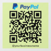 PayPal QR Code Payment Scan zur Bezahlung Limitgrü Fensteraufkleber (Blatt)