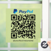 PayPal QR Code Payment Scan zur Bezahlung Limitgrü Fensteraufkleber (Zuhause)