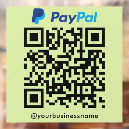 PayPal QR Code Payment Scan zur Bezahlung Limitgrü Fensteraufkleber (Blatt 2)