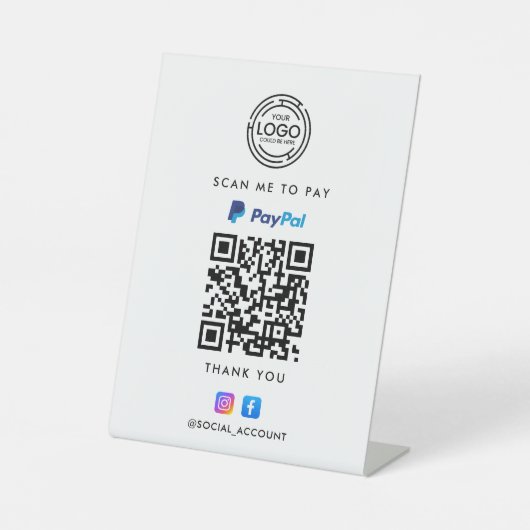 PAYPAL QR CODE SCAN ZUR BEZAHLUNG IHRES LOGO-GESCH SOCKELSCHILD (Vorderseite)