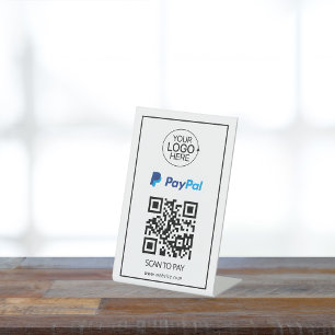 PayPal QR-Code Zahlung Hinzufügen-Logo kontaktlos Sockelschild