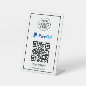 PayPal QR-Code Zahlung Hinzufügen-Logo kontaktlos Sockelschild (Vorderseite)