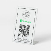 PayPal QR Code Zahlung Logo Script Social Media Sockelschild (Vorderseite)