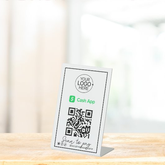 PayPal QR Code Zahlung Logo Script Social Media Sockelschild