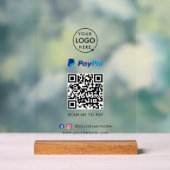 Paypal QR Code Zahlung | Scan to Pay Business Logo Acrylschild (Neutral)