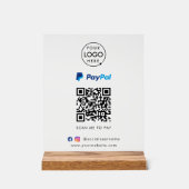 Paypal QR Code Zahlung | Scan to Pay Business Logo Acrylschild (Vorderseite)
