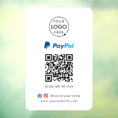 Paypal QR Code Zahlung | Scan to Pay Business Logo Fensteraufkleber (Blatt 3)