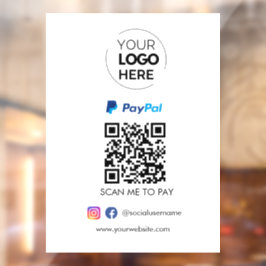 Paypal QR Code Zahlung | Scan to Pay Business Logo Fensteraufkleber