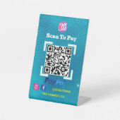 PayPal QR Code Zahlung | Scan to Pay Business Logo Sockelschild (Vorderseite)