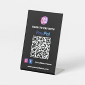 PayPal QR Code Zahlung | Scan to Pay Business Logo Sockelschild (Vorderseite)