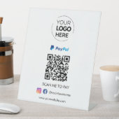 Paypal QR Code Zahlung | Scan to Pay Business Logo Sockelschild (In Situ)