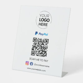 Paypal QR Code Zahlung | Scan to Pay Business Logo Sockelschild