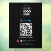 Paypal QR Code Zahlung | Scannen, um schwarz zu be Fensteraufkleber (Blatt 3)