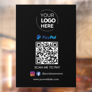 Paypal QR Code Zahlung Scannen, um schwarz zu be Fensteraufkleber