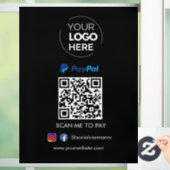 Paypal QR Code Zahlung | Scannen, um schwarz zu be Fensteraufkleber (Zuhause)