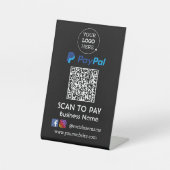 Paypal QR Code Zahlung | Zur Bezahlung scannen Sockelschild (Vorderseite)