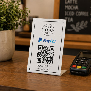 PayPal QR-Code-Zahlungssymbol Kontaktlos  Sockelschild