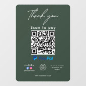 PayPal QR-Logo Vielen Dank, dass Sie Scan to Pay h Fensteraufkleber (Blatt)