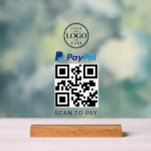 Paypal Scan to Pay Tischdisplay Acrylschild (Neutral)