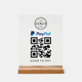 Paypal Scan to Pay Tischdisplay Acrylschild (Vorderseite)