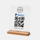 Paypal Scan to Pay Tischdisplay Acrylschild (Winkel)