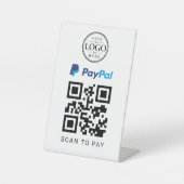 Paypal Scan to Pay Tischdisplay Sockelschild (Vorderseite)