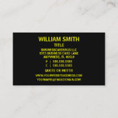 Paypal Shop Schwarze und Gelbe Visitenkarte (Rückseite)