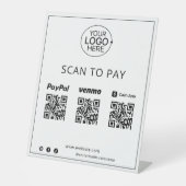 PayPal Venmo Cash App Black Icons Mobile Payment Sockelschild (Vorderseite)