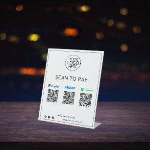 PayPal Venmo Cash App kontaktlose Mobile Payment Sockelschild