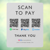 Paypal Venmo Cash App Scan zur Bezahlung QR Code g Fensteraufkleber (Blatt 3)