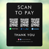 Paypal Venmo Cash App scannt, um QR-Code schwarz z Fensteraufkleber (Blatt 3)