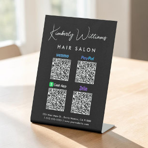 Paypal Venmo CashApp Zelle Scan-to-Pay-QR-Code Sockelschild