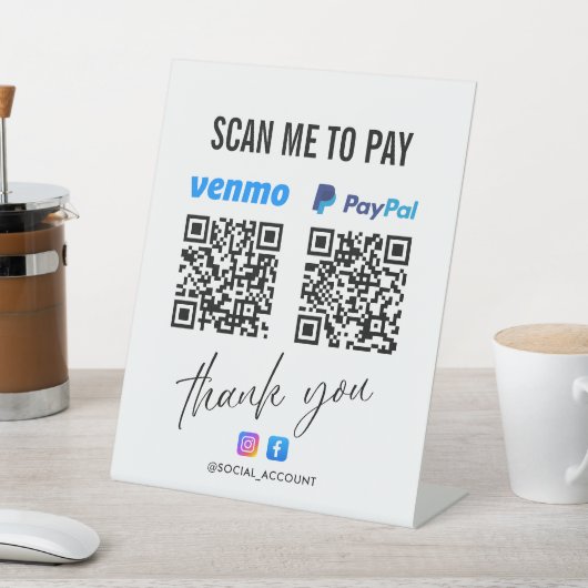 PAYPAL VENMO QR CODE SCAN ZU BEZAHLEN DANK SOCKELSCHILD (In SItu)