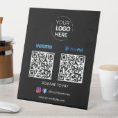 Paypal Venmo QR Code Zahlung | Scannen, um schwarz Sockelschild (In Situ)