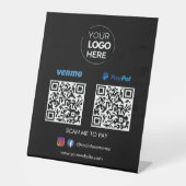 Paypal Venmo QR Code Zahlung | Scannen, um schwarz Sockelschild (Vorderseite)