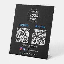 Paypal Venmo QR Code Zahlung | Scannen, um schwarz Sockelschild