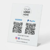Paypal Venmo QR Code Zahlung | Zur Bezahlung scann Sockelschild (Vorderseite)